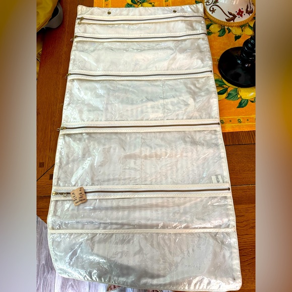 Vintage Large HENRY BENDEL Travel Striped Jewelry Cosmetic Organizer Bag NWT - Picture 2 of 9